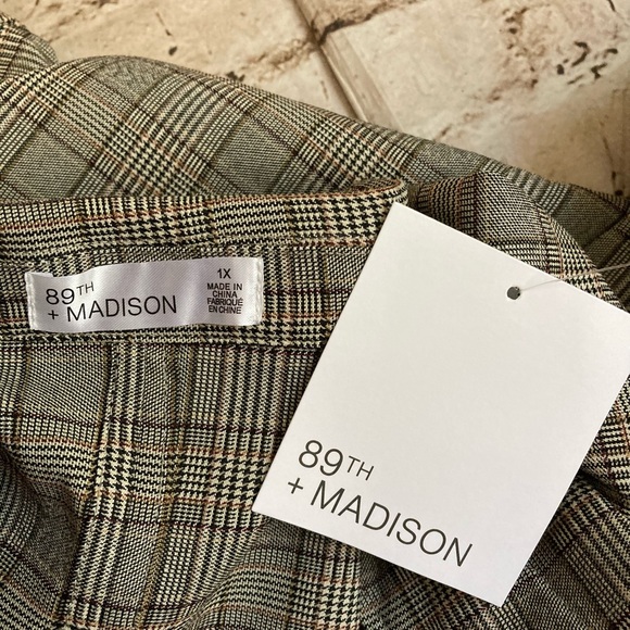 NWT 89 TH & Madison plaid suit, fall and spring jacket rolled cuffs 1X - Picture 14 of 15